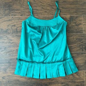 Richard Chai x Target Green Satin Ruffle Tank Top